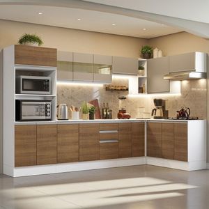 Cozinha Completa 100% Mdf Madesa Smart Modulada De Canto