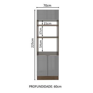 Torre Quente Madesa Lux 70 Cm 3 Portas Rustic/cinza