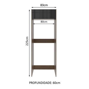 Porta Geladeira Madesa Lux 1 Porta Basculante Rústico Preto