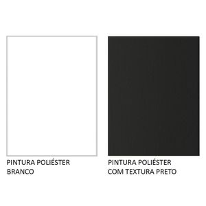 Balcão Madesa Agata 84x60cm 3 Gavetas Branco Preto