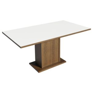 Mesa Madesa Retangular Tampo de Madeira 5275 Rustic branco