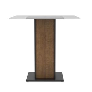 Mesa Madesa Quadrada com Tampo de Vidro 5332a Preto e Rustic