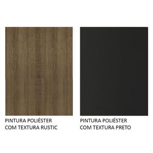 Balcão de Pia Madesa Glamy 120Cm 2 Portas Tampo Rustic Preto