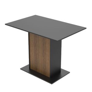 Mesa Madesa Retangular com Tampo de Madeira Preto e Rustic