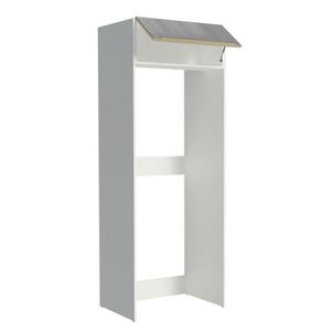 Porta Geladeira Madesa Lux 1 Porta Basculante Branco Cinza