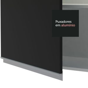 Armário Aéreo Glamy 35cm 1 Porta Branco Preto