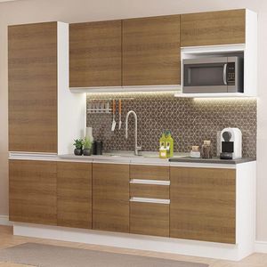 Cozinha Completa 100% Mdf Madesa Acordes Branco Rustic