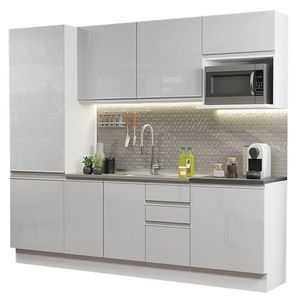 Cozinha Completa Mdf Madesa Acordes Frentes Branco Brilho