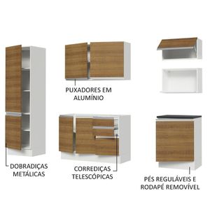 Cozinha Completa 100% Mdf Madesa Acordes Branco Rustic