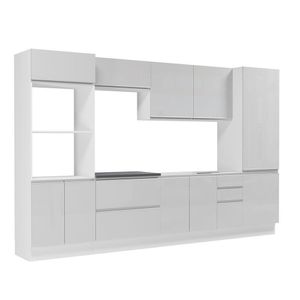 Cozinha Completa Mdf Madesa Acordes Frentes Branco Brilho