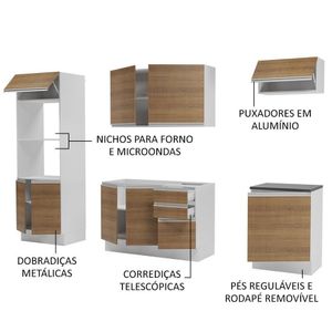 Cozinha Completa 100% Mdf Madesa Acordes Branco Rustic