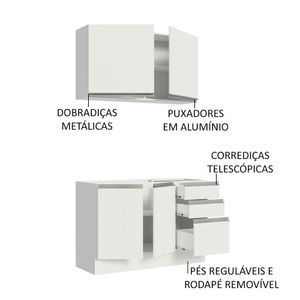 Cozinha Compacta 120003 Com Armário E Balcão Branco Branco