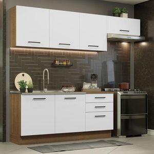 Cozinha Completa 260002 Com Armário E Balcão Rustic/branco
