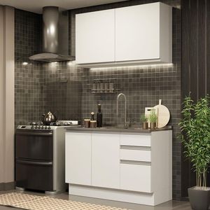 Cozinha Compacta 120003 Com Armário E Balcão Branco Branco