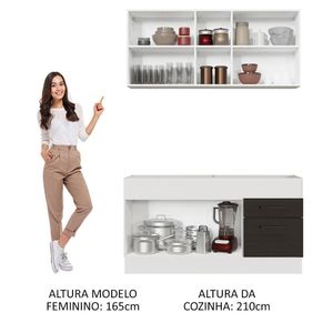 Cozinha Compacta 150002 Com Armário E Balcão Branco/Preto