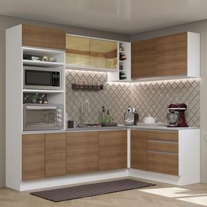 Cozinha Completa 399002 Com Armário E Balcão Branco/Rustic