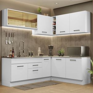 Cozinha Completa 389001 Com Armário E Balcão Branco Branco
