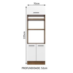 Torre Quente 70 Cm 3 Portas Rustic/branco Rustic/branco