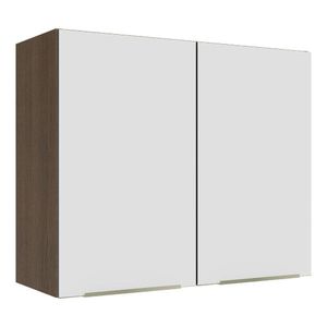 Armário Aéreo 80 Cm 2 Portas Rustic/Branco Veludo