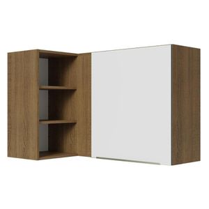 Armário Aéreo Com Adega 1 Porta Rustic/Branco Veludo