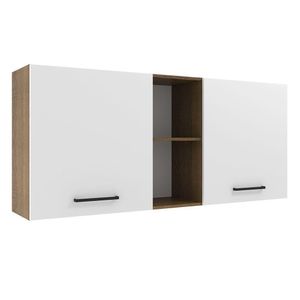 Armário Aéreo 150 Cm 2 Portas E 2 Nichos Rustic/branco