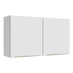 Armário Aéreo 120 Cm 2 Portas Branco/Branco Veludo