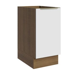 Balcão 40 Cm 1 Porta (sem Tampo) Rustic/Branco Veludo