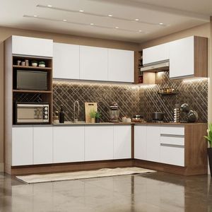 Cozinha Completa 479001 Com Armário E Balcão Rustic/Branco