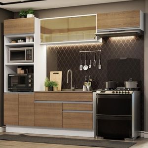 Cozinha Completa 270011 Com Armário E Balcão Branco/Rustic