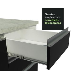 Cozinha Compacta 150001 Com Armário E Balcão Branco/Preto