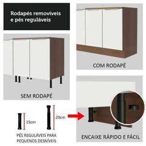 Balcão 80 Cm 2 Portas (sem Tampo) Rustic/Branco Veludo