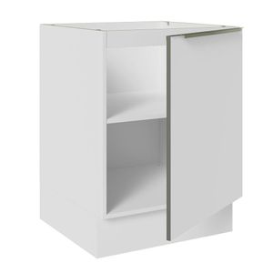 Balcão 60 Cm 1 Porta (sem Tampo) Branco/Branco Veludo