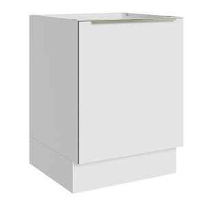 Balcão 60 Cm 1 Porta (sem Tampo) Branco/Branco Veludo
