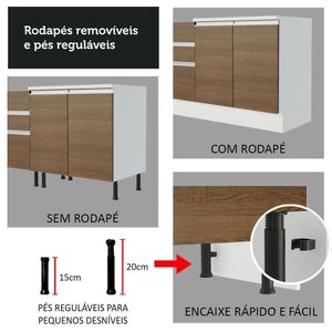 Cozinha Completa 270010 Com Armário E Balcão Branco/Rustic