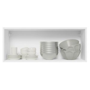 Armário Aéreo 100% Mdf 80 Cm 1 Porta Basculante Branco/pret