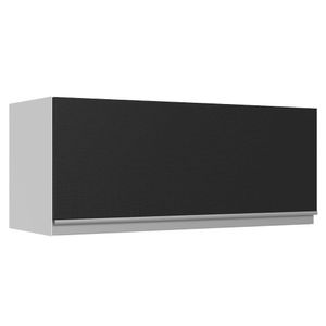 Armário Aéreo 100% Mdf 80 Cm 1 Porta Basculante Branco/pret
