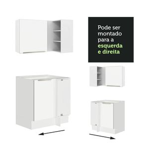 Armário De Cozinha Completa De Canto 546cm Branco