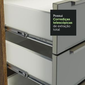 Armário De Cozinha Completa De Canto 546cm Rustic cinza