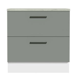 Balcão 80Cm 2GVT Branco/Cinza Agata Madesa Branco/Cinza