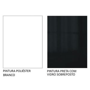 Balcão 60Cm 3GVT Branco/Preto Lux Madesa Branco/Preto