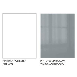 Balcão 40Cm 3GVT Branco/Cinza Lux Madesa Branco/Cinza