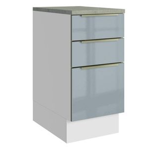 Balcão 40Cm 3GVT Branco/Cinza Lux Madesa Branco/Cinza