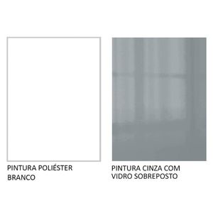 Balcão De Pia 120Cm 2PTSBranco/Cinza Lux Madesa Branco/Cinza