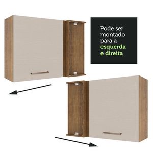 Armário Aéreo De Canto 1 Porta Agata Madesa Rustic/crema