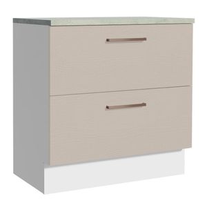 Balcão 80 Cm 2 Gavetas Agata Madesa Branco/crema