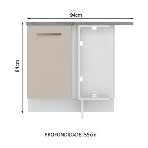 Balcão De Canto 1 Porta Agata Madesa Branco/crema