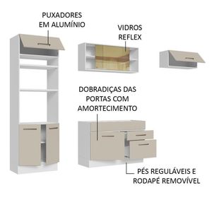 Armário De Cozinha Completa 270cm Madesa 04 Branco/crema
