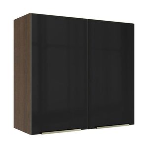 Armário Aéreo 70 Cm 2 Portas Rustic/preto Lux Rustic/preto