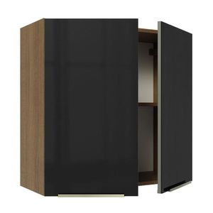 Armário Aéreo 70 Cm 2 Portas Rustic/preto Lux Rustic/preto
