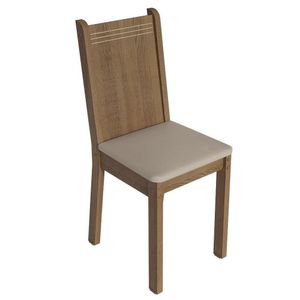 Conjunto Sala De Jantar Mesa Tampo De Madeira 4 Cadeiras Rustic/crema/bege